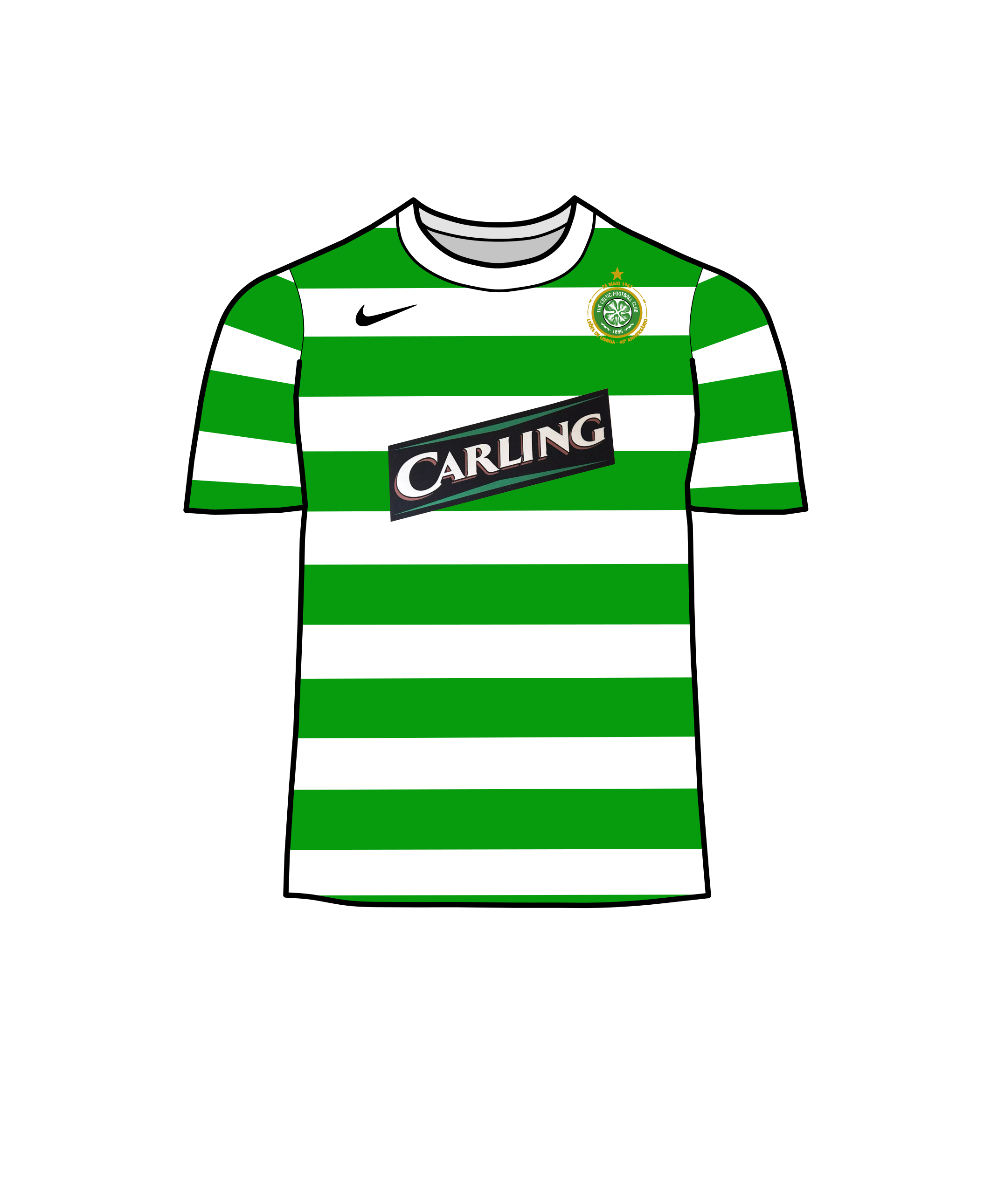 Celtic play in green and white hoops.