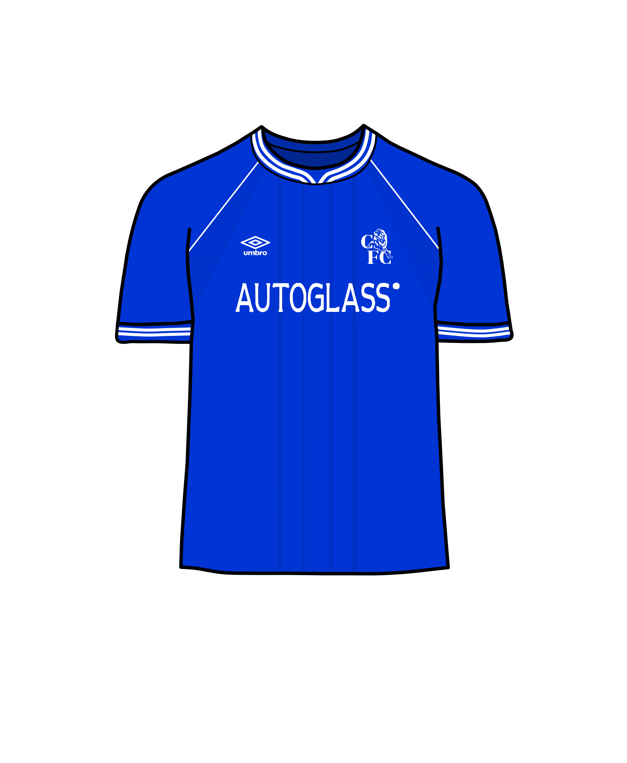 Chelsea play in a royal blue kit.