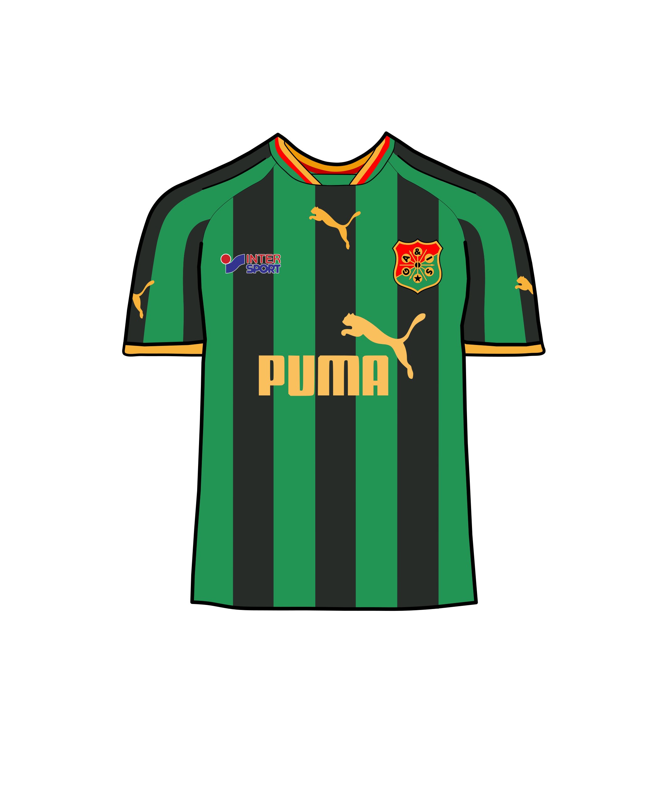 GAIS's iconic green-and-black striped football kit, representing the club's history and the careful selection of colors to avoid anarcho-syndicalism associations.