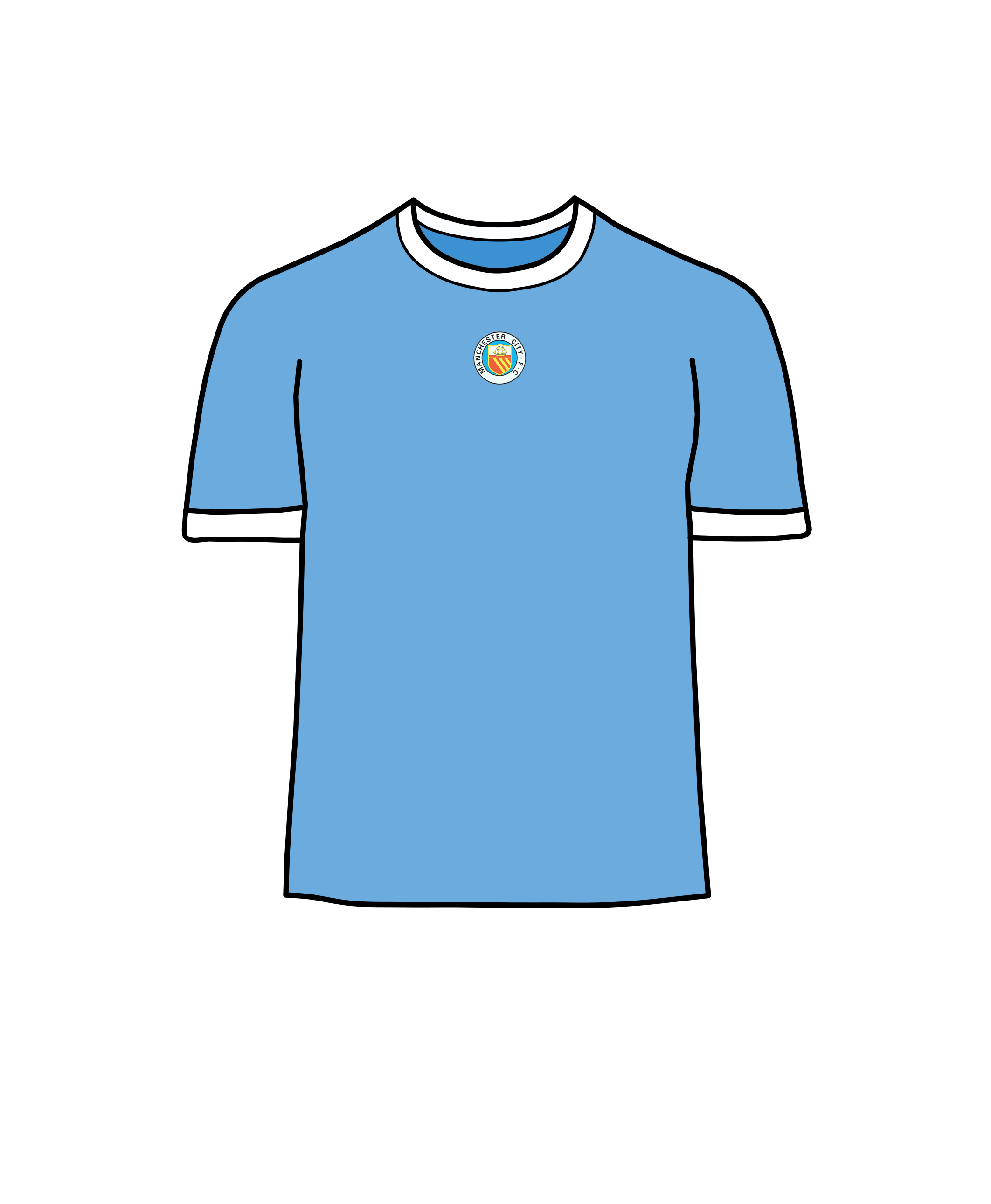 Manchester City's iconic light blue kit, linked to the club's possible connection with Freemasonry, which is said to have influenced the choice of color in 1894.